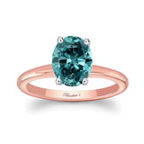 2 Carat Oval Solitaire Blue Diamond Ring
