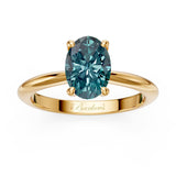 1 Carat Oval Solitaire Blue Diamond Ring