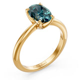 1 Carat Oval Solitaire Blue Diamond Ring