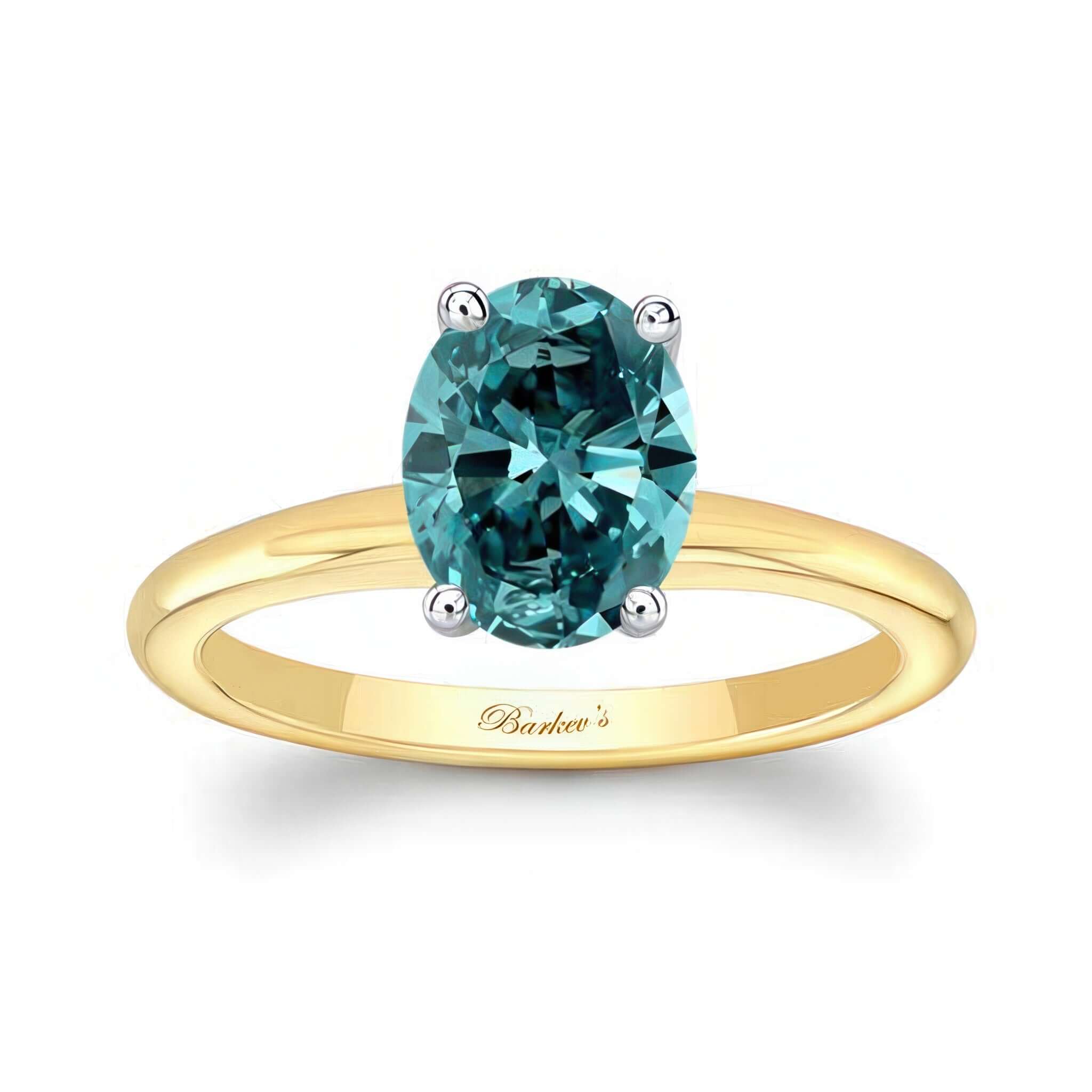 1.25 Carat Oval Solitaire Blue Diamond Ring