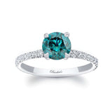 Blue And White Diamond Ring
