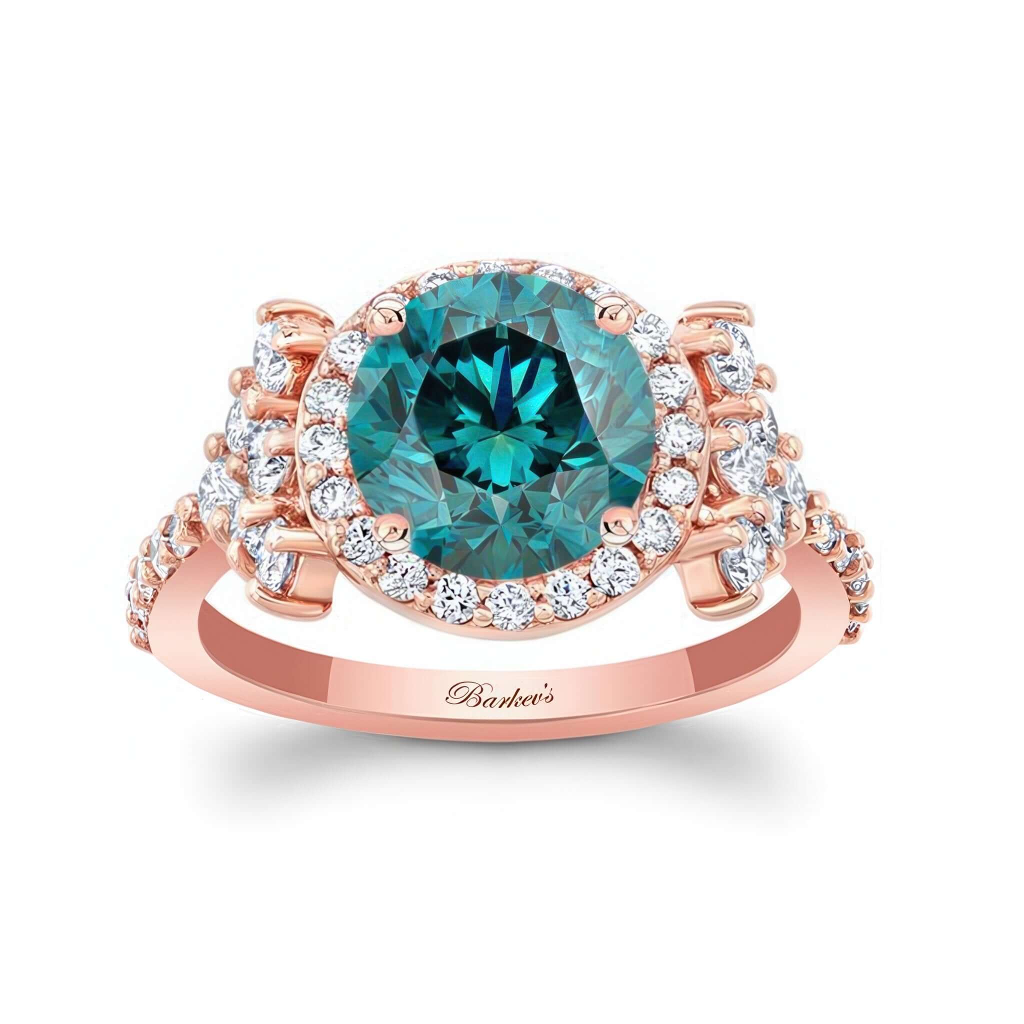 2 Carat Blue And White Diamond Cluster Ring