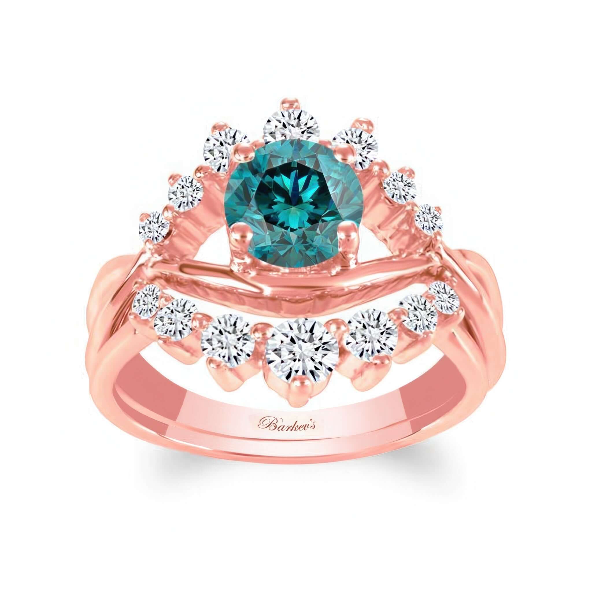 Blue And White Diamond Unique Wedding Set