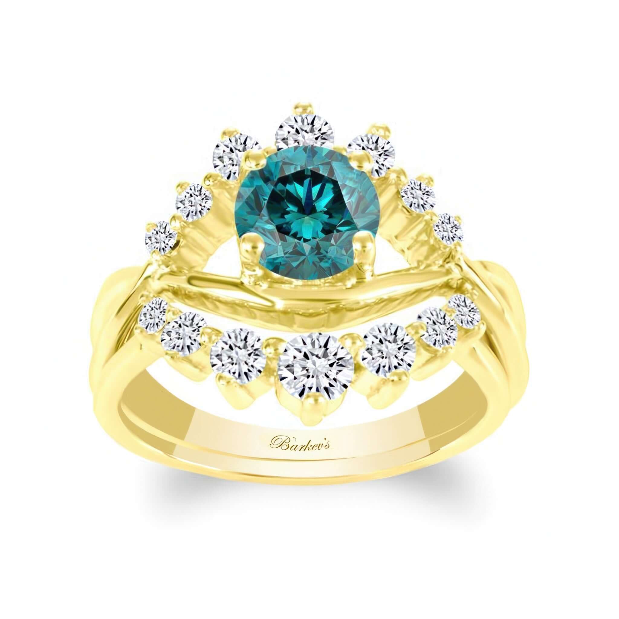 Blue And White Diamond Unique Wedding Set