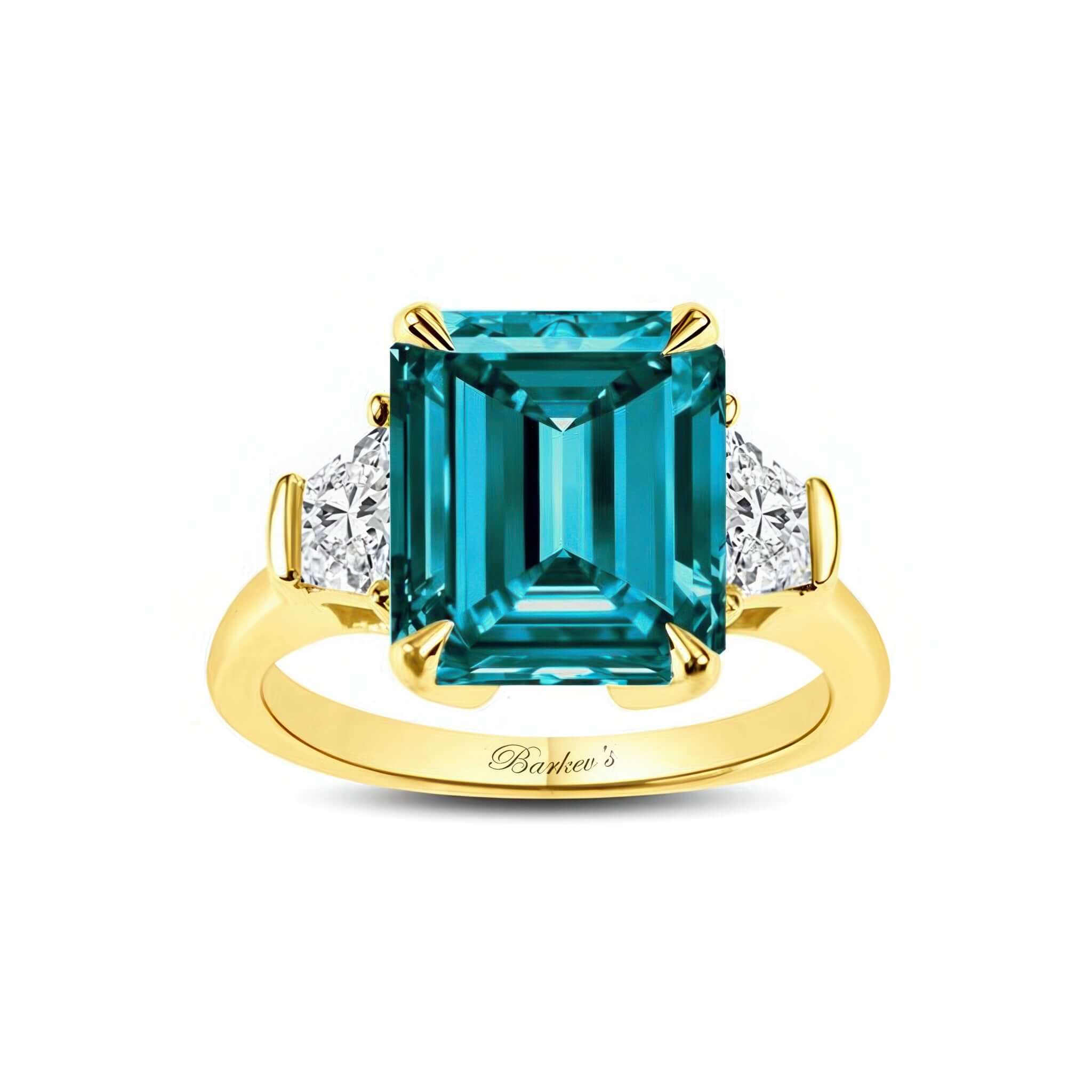 Emerald Cut 5 Carat Blue Diamond Ring