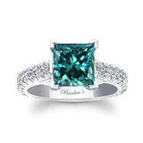 2 Carat Princess Cut Blue Diamond Ring