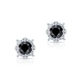 1.00ct. Unique Halo Black Diamond Studs