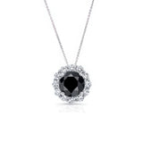Black Diamond Halo Necklace