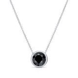 Bezel Black Diamond Necklace