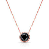 Bezel Black Diamond Necklace
