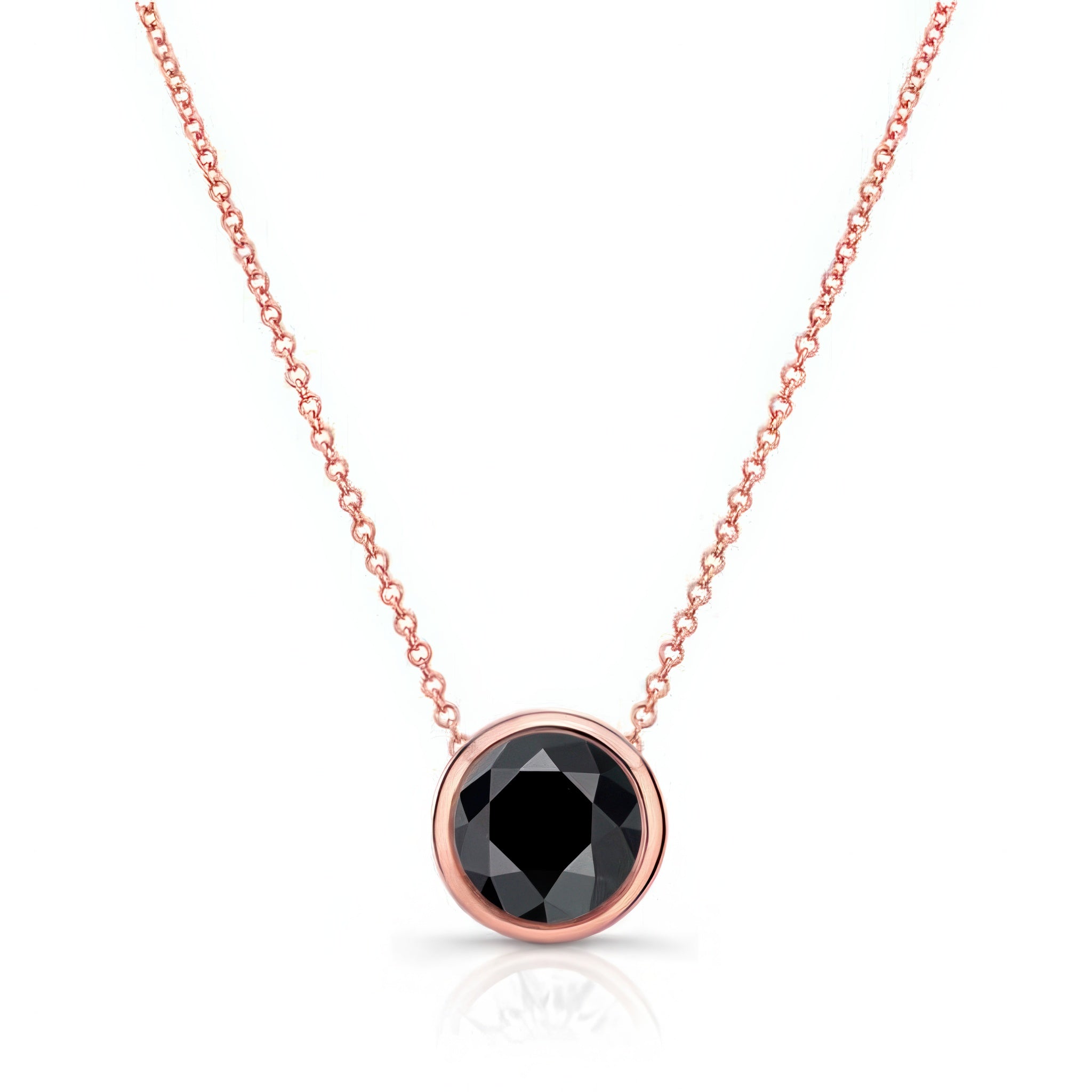 Bezel Black Diamond Necklace