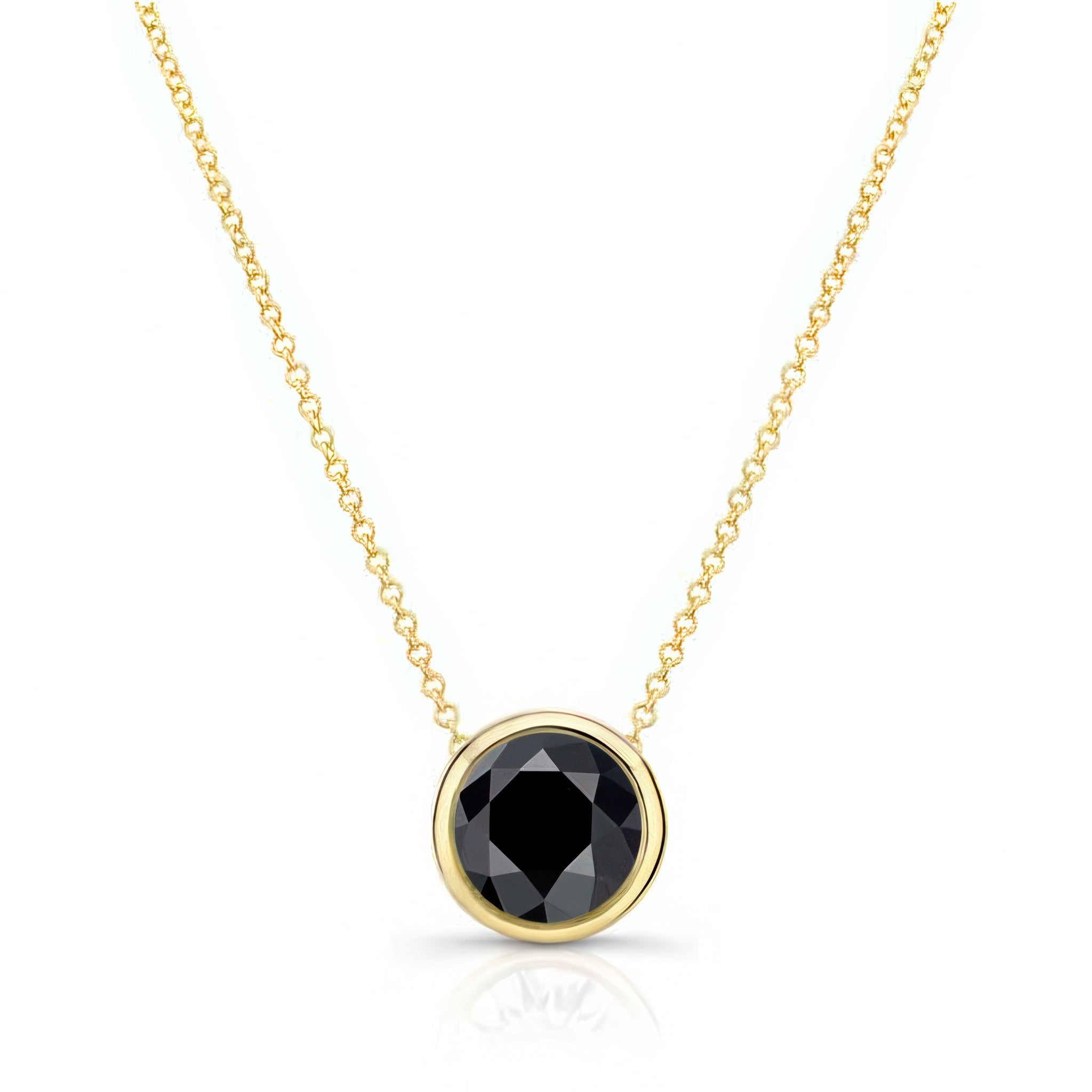 Bezel Black Diamond Necklace