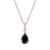 Pear Shape Black Diamond Necklace