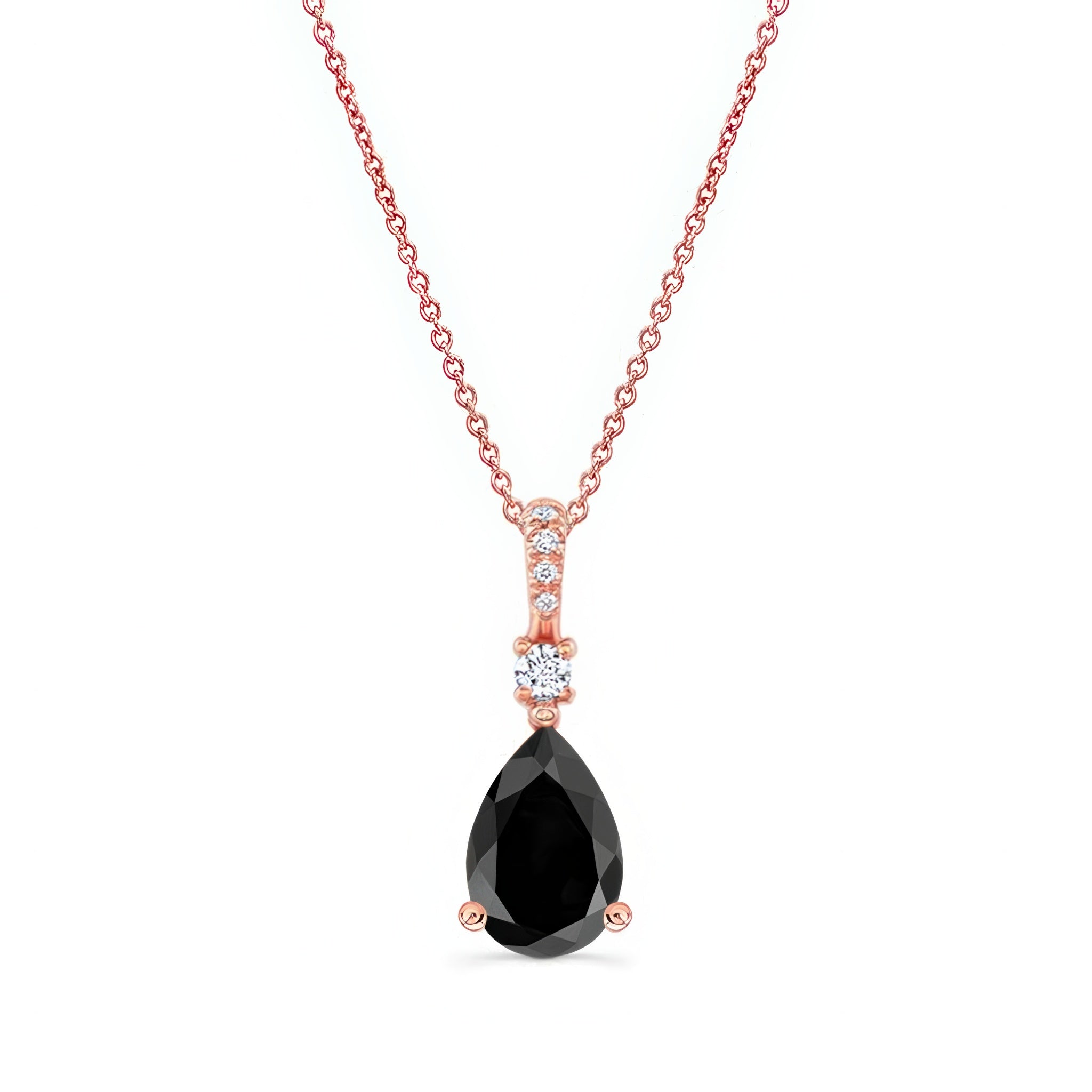 Pear Shape Black Diamond Necklace