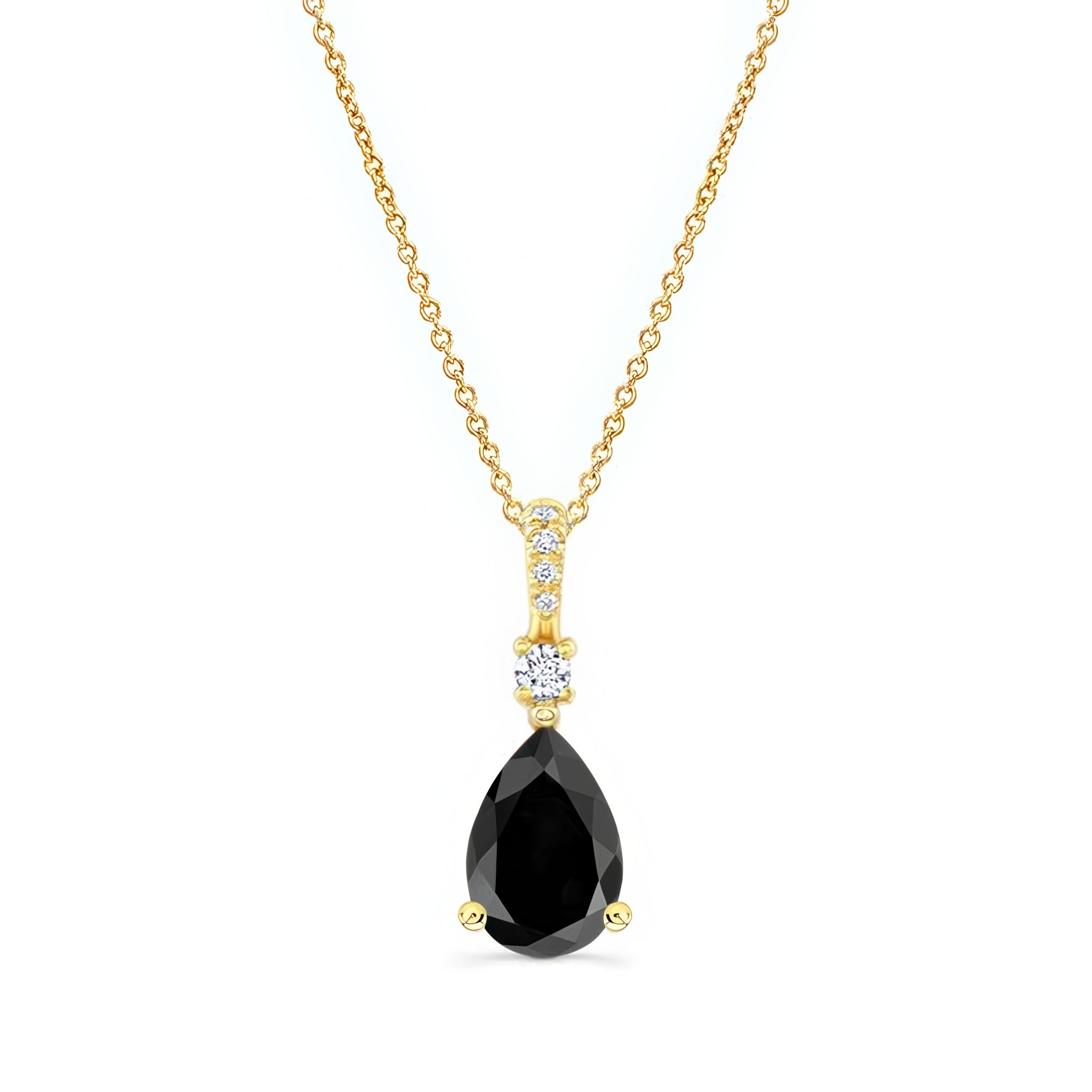 Pear Shape Black Diamond Necklace