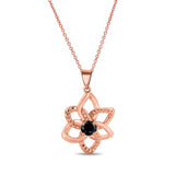 Black Diamond Flower Necklace