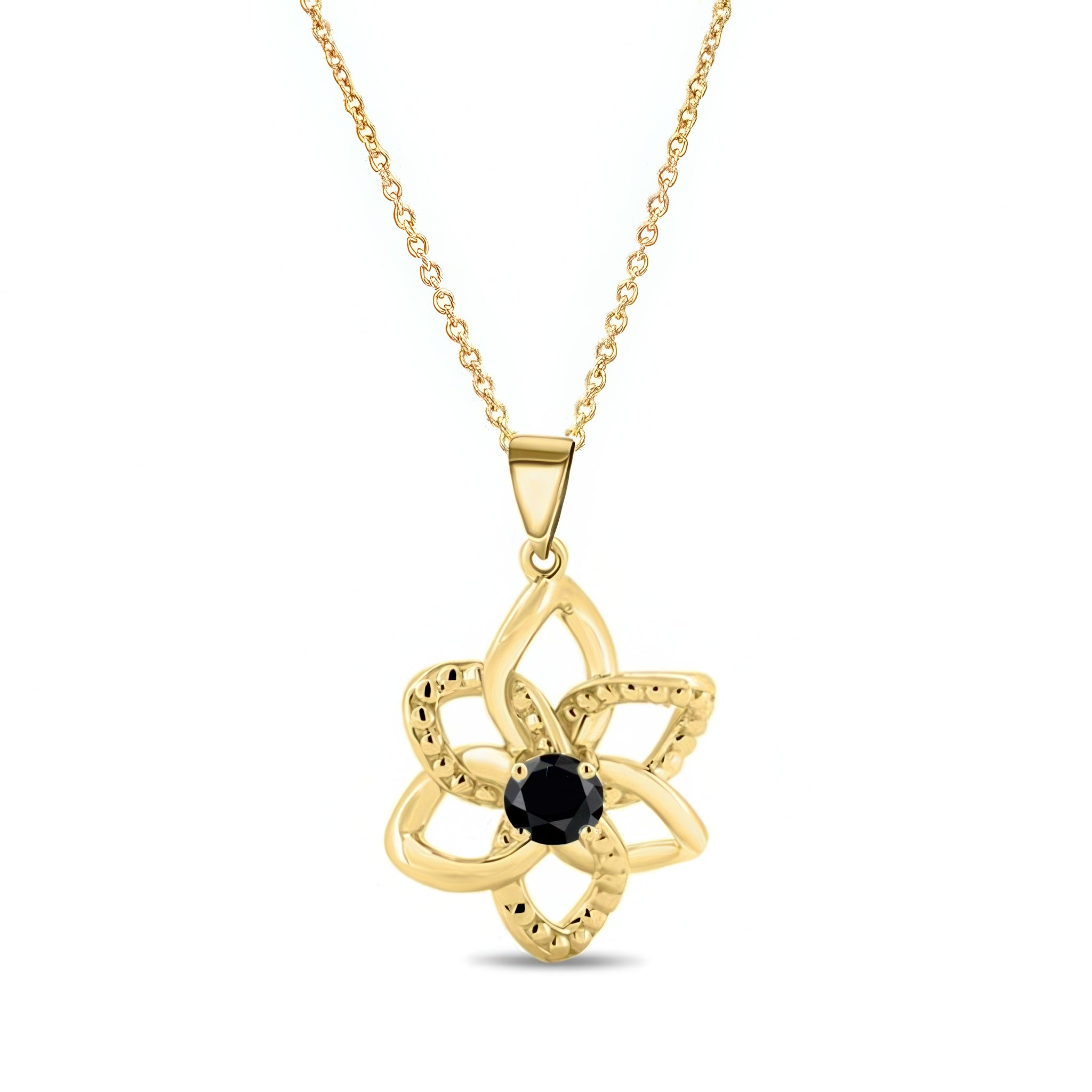 Black Diamond Flower Necklace