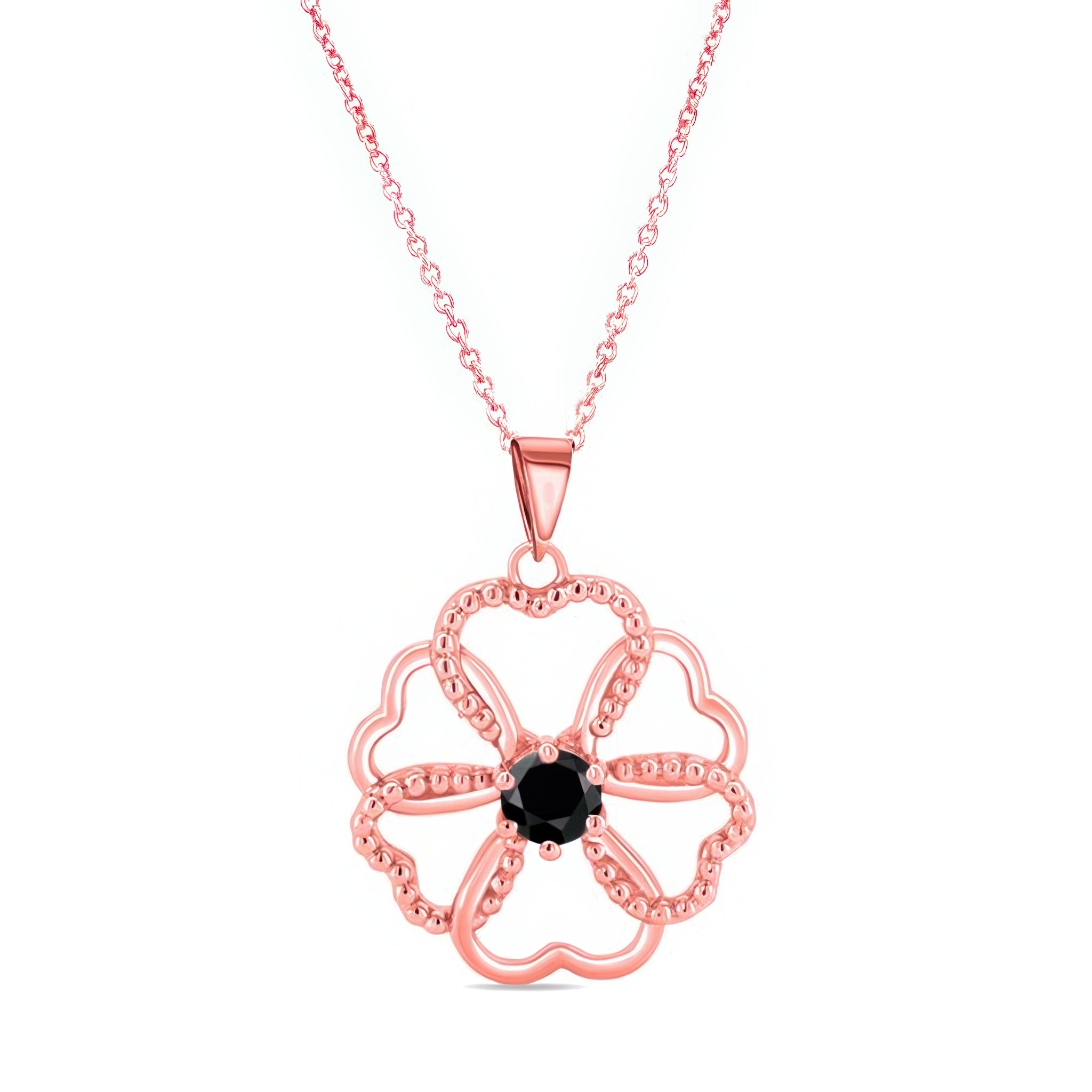 Black Diamond Heart Necklace