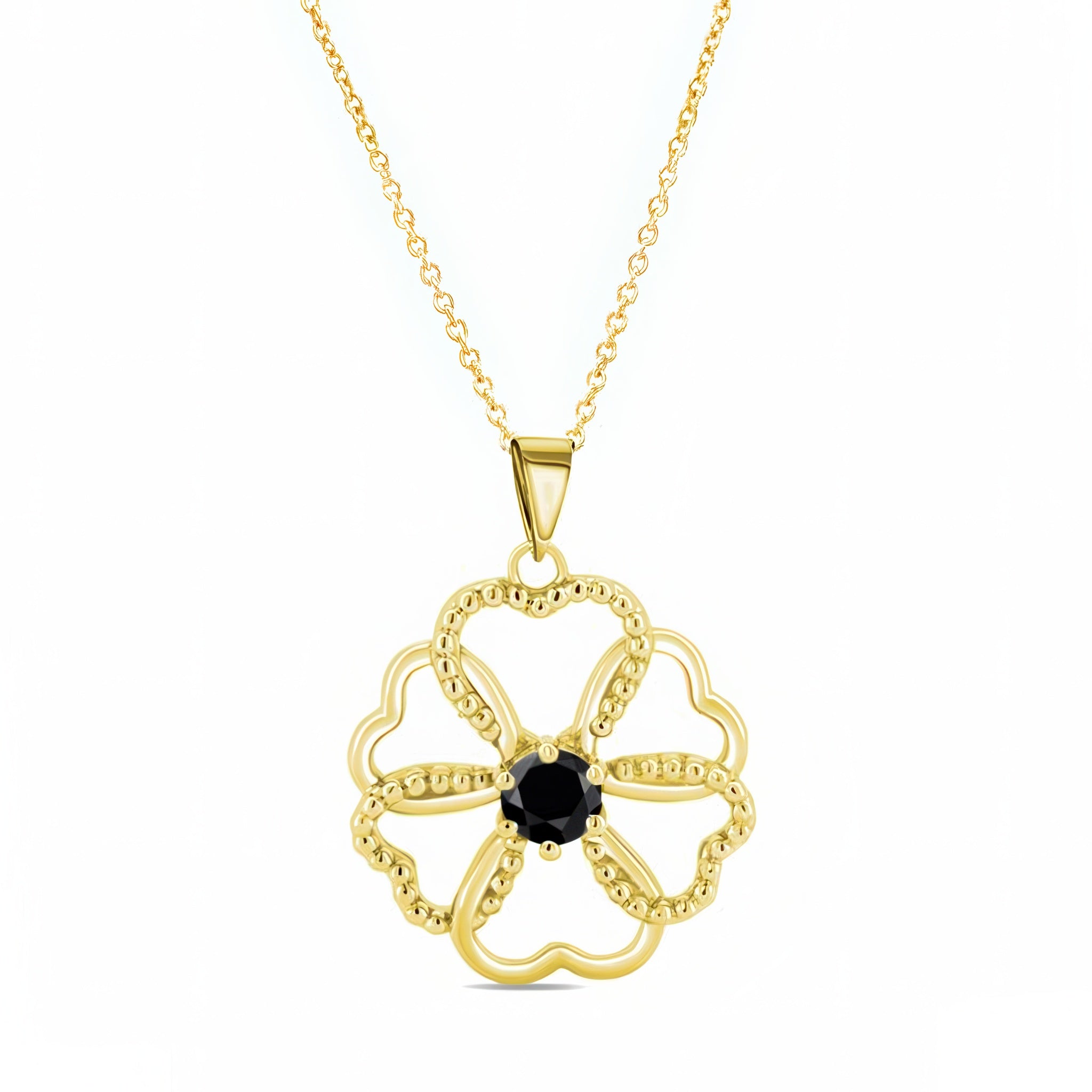 Black Diamond Heart Necklace