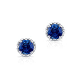 Unique 1 Carat Blue Sapphire Studs