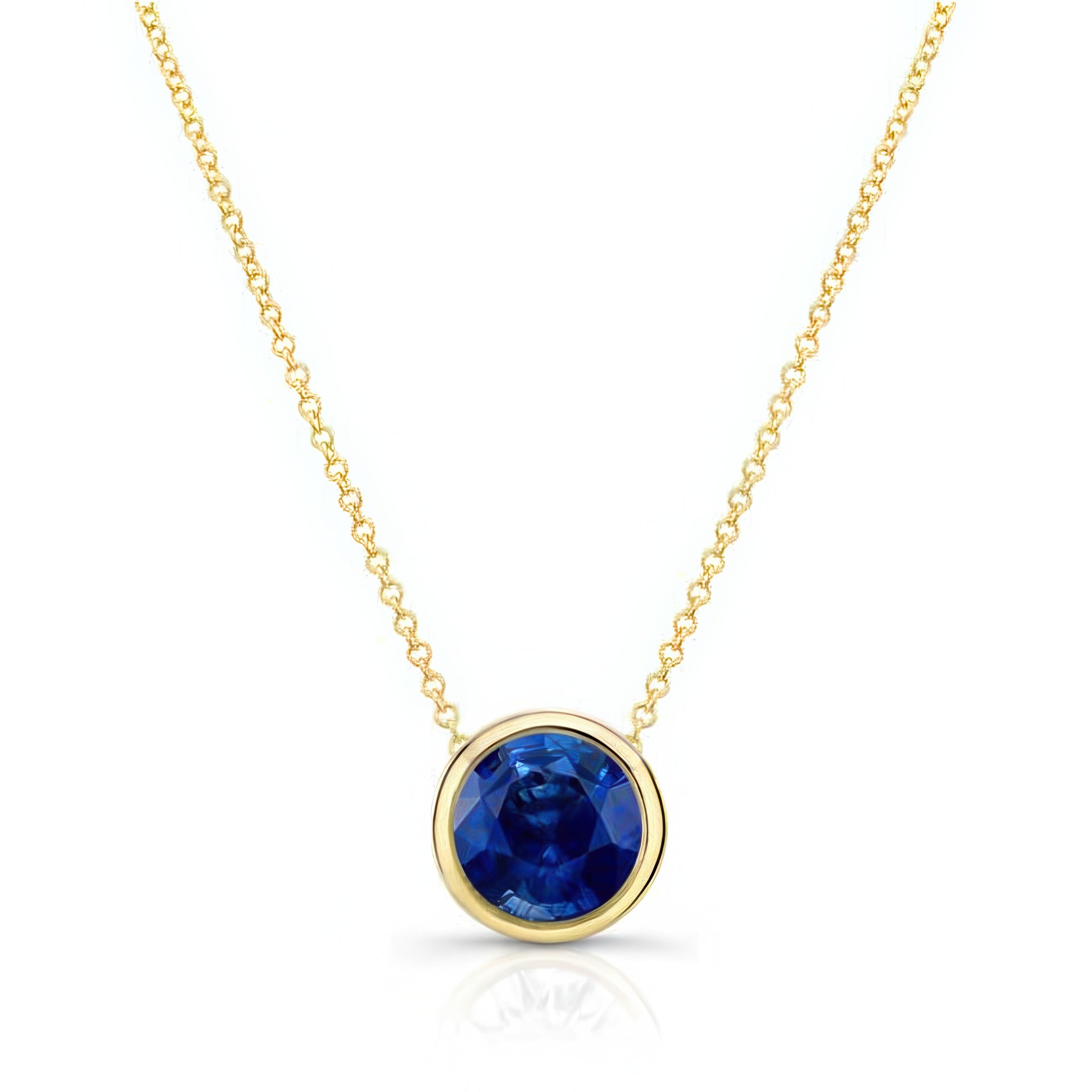 Bezel Blue Sapphire Necklace