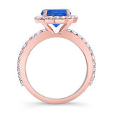 2 Carat Halo Sapphire and diamond Engagement Ring