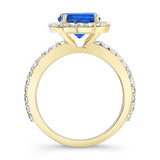 2 Carat Halo Sapphire and diamond Engagement Ring