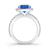 2 Carat Halo Sapphire and diamond Engagement Ring