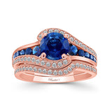 Unique Sapphire Bridal Set