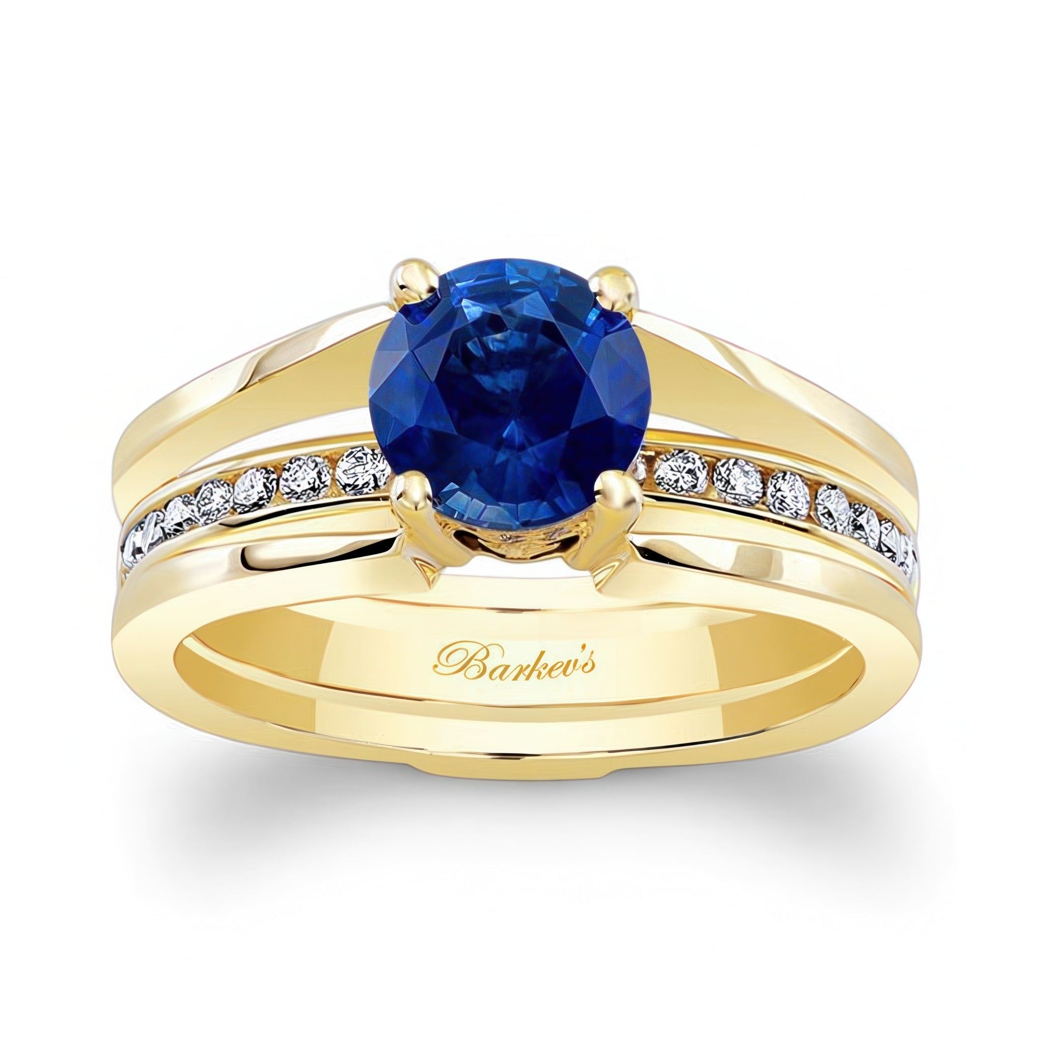 Interlock Blue Sapphire And Diamond Bridal Set