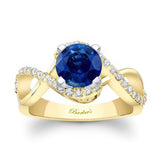 Blue Sapphire And Diamond Infinity Twist Engagement Ring