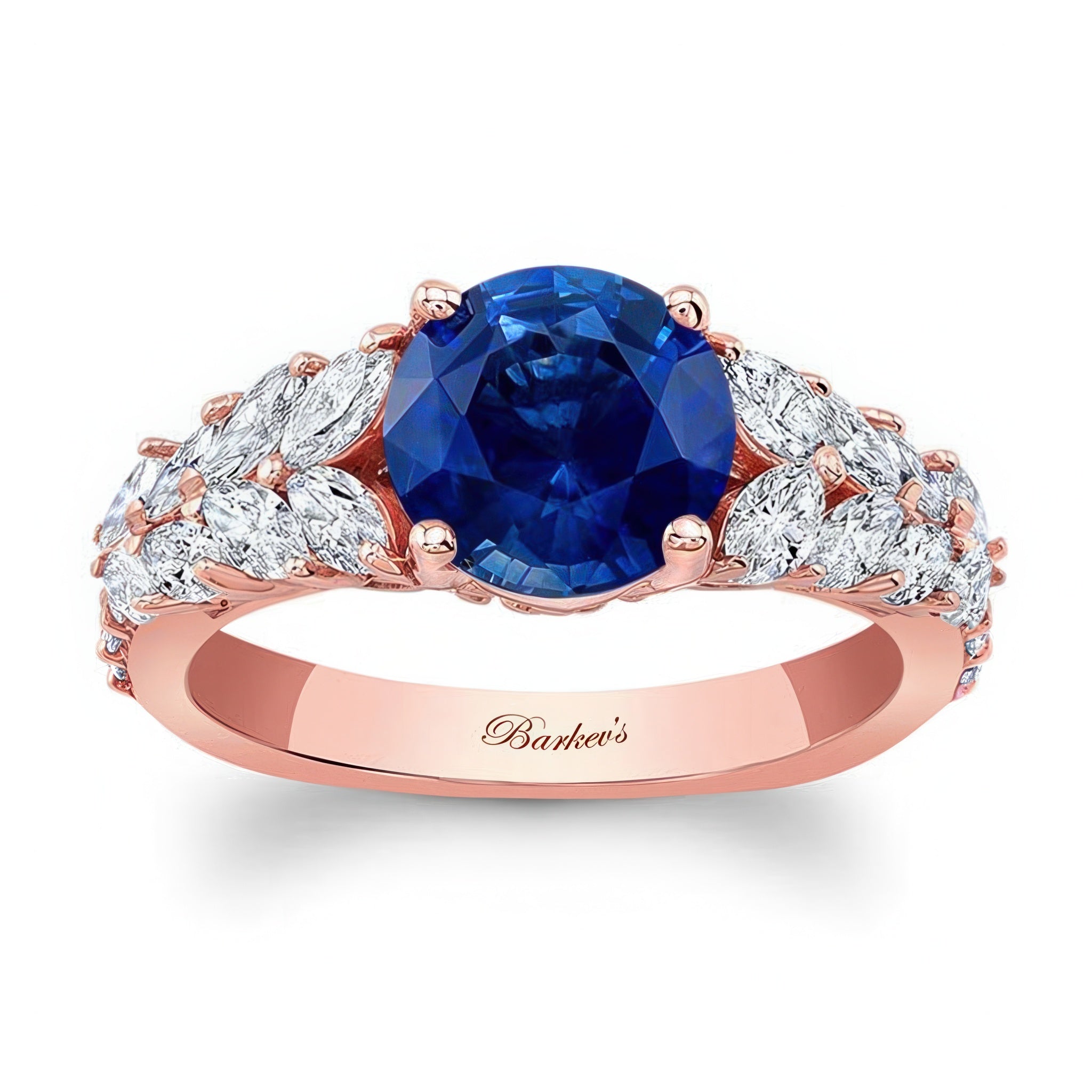 2 Carat Round Lab Blue Sapphire And Diamond Engagement Ring