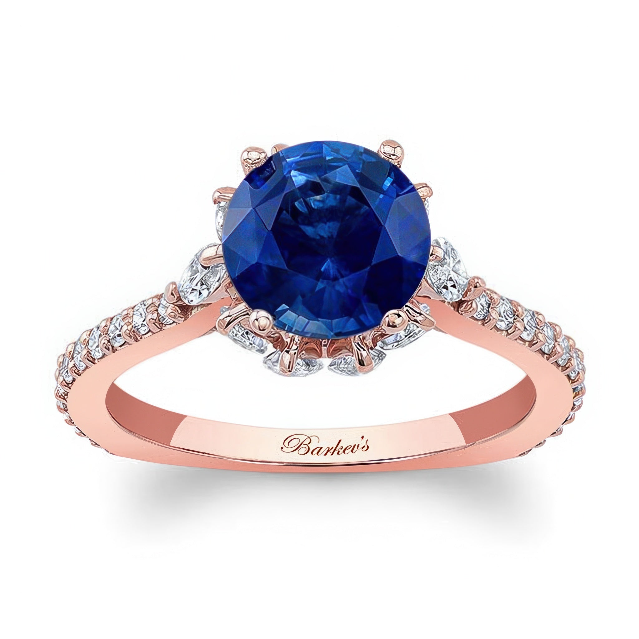 2 Carat Lab Grown Blue Sapphire And Diamond Ring