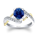 Lab Grown Blue Sapphire And Diamond Channel Ring