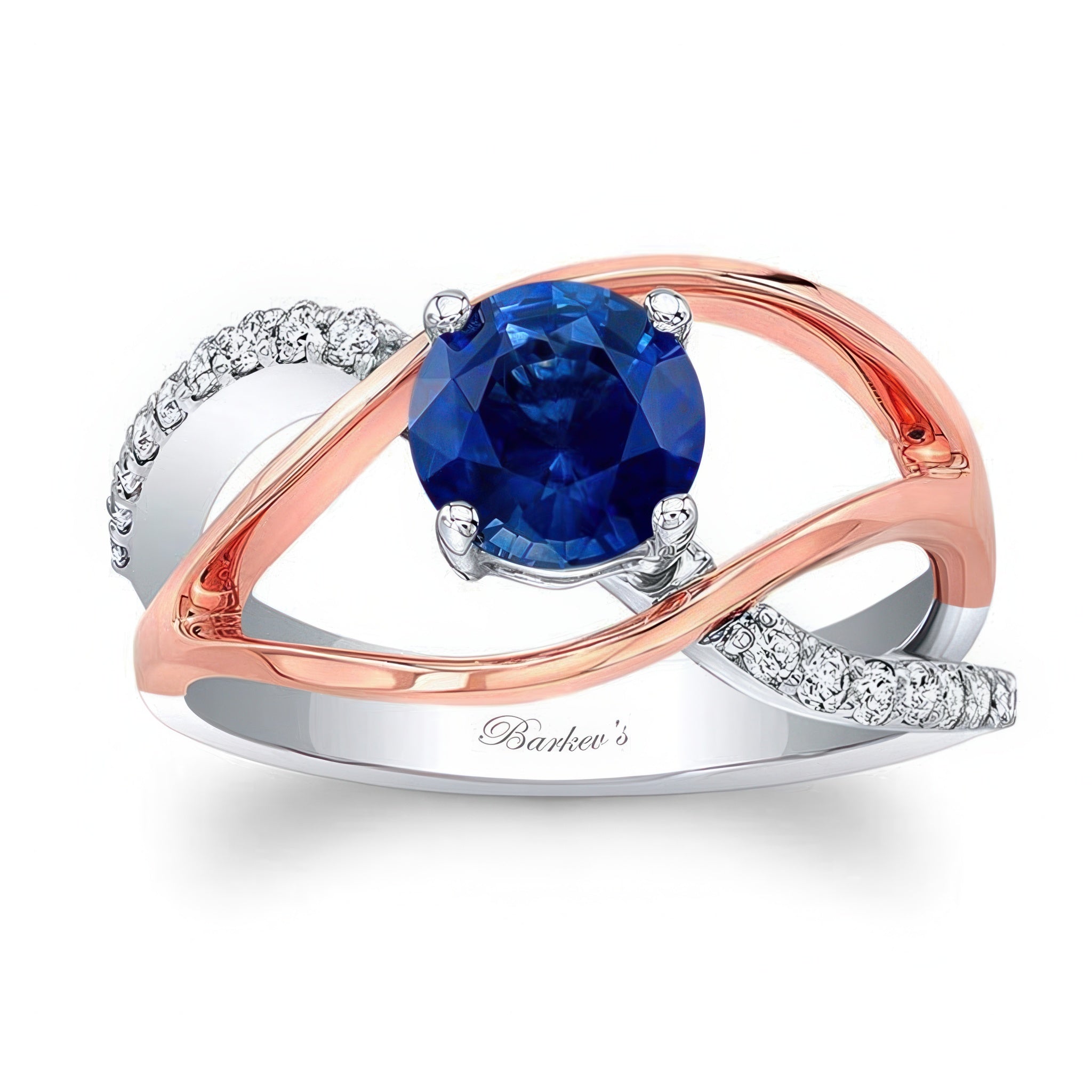 Open Shank Blue Sapphire And Diamond Ring