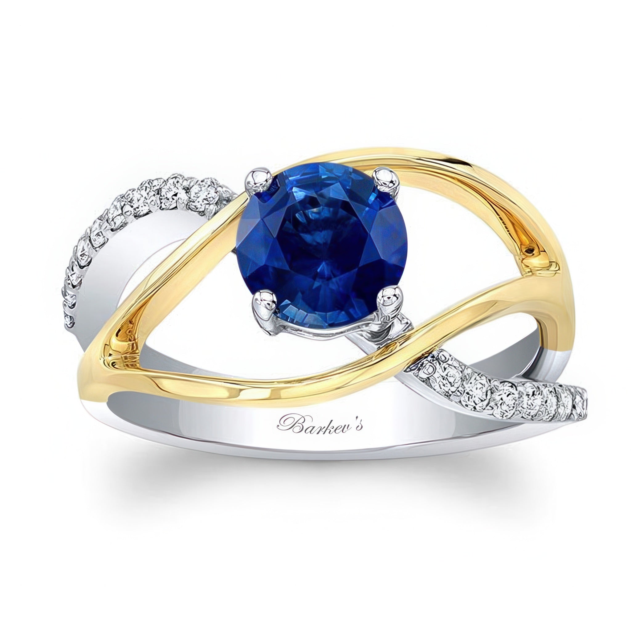 Open Shank Blue Sapphire And Diamond Ring