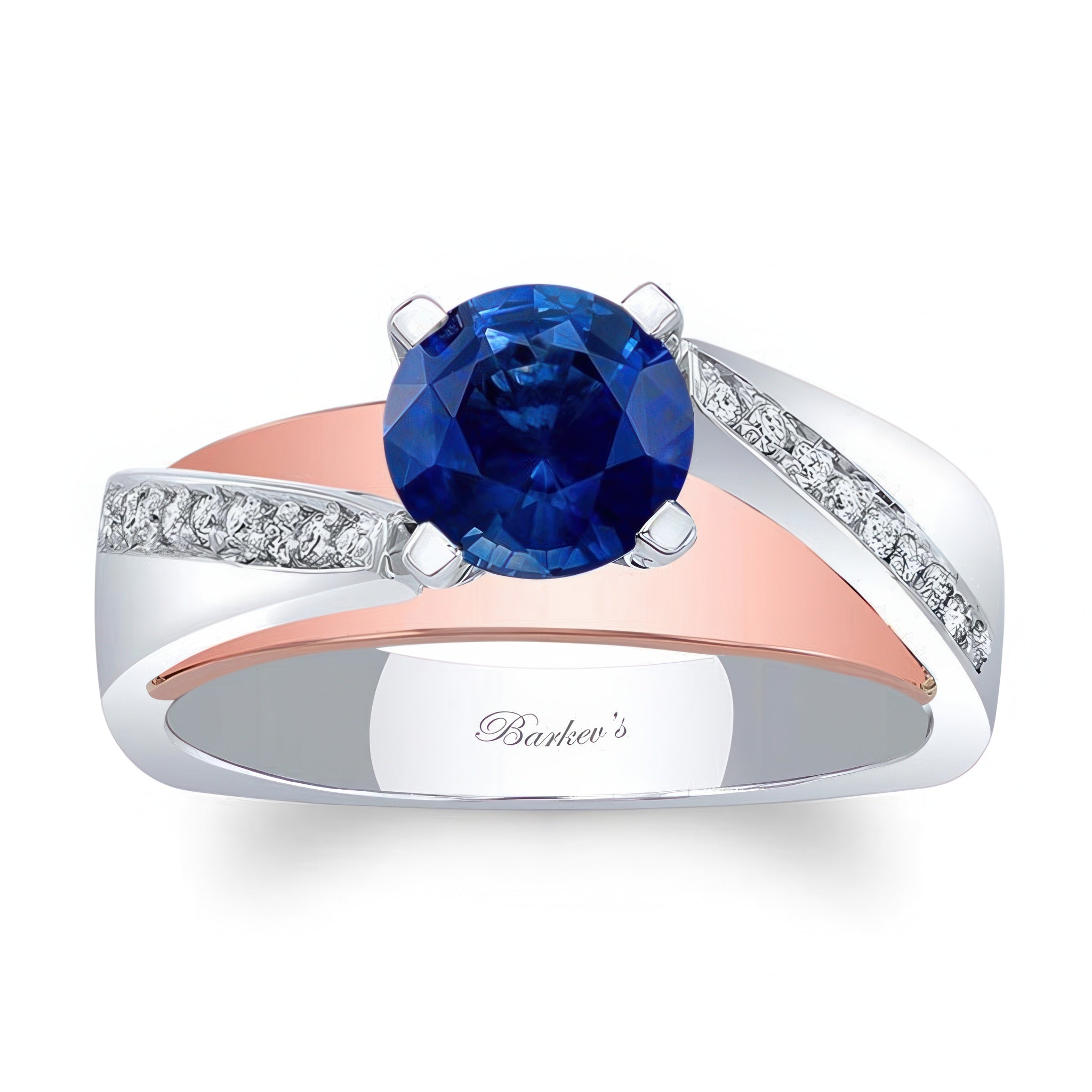 Split Shank Pave Blue Sapphire And Diamond Engagement Ring