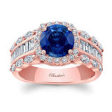 Blue Sapphire And Diamond Baguette Ring