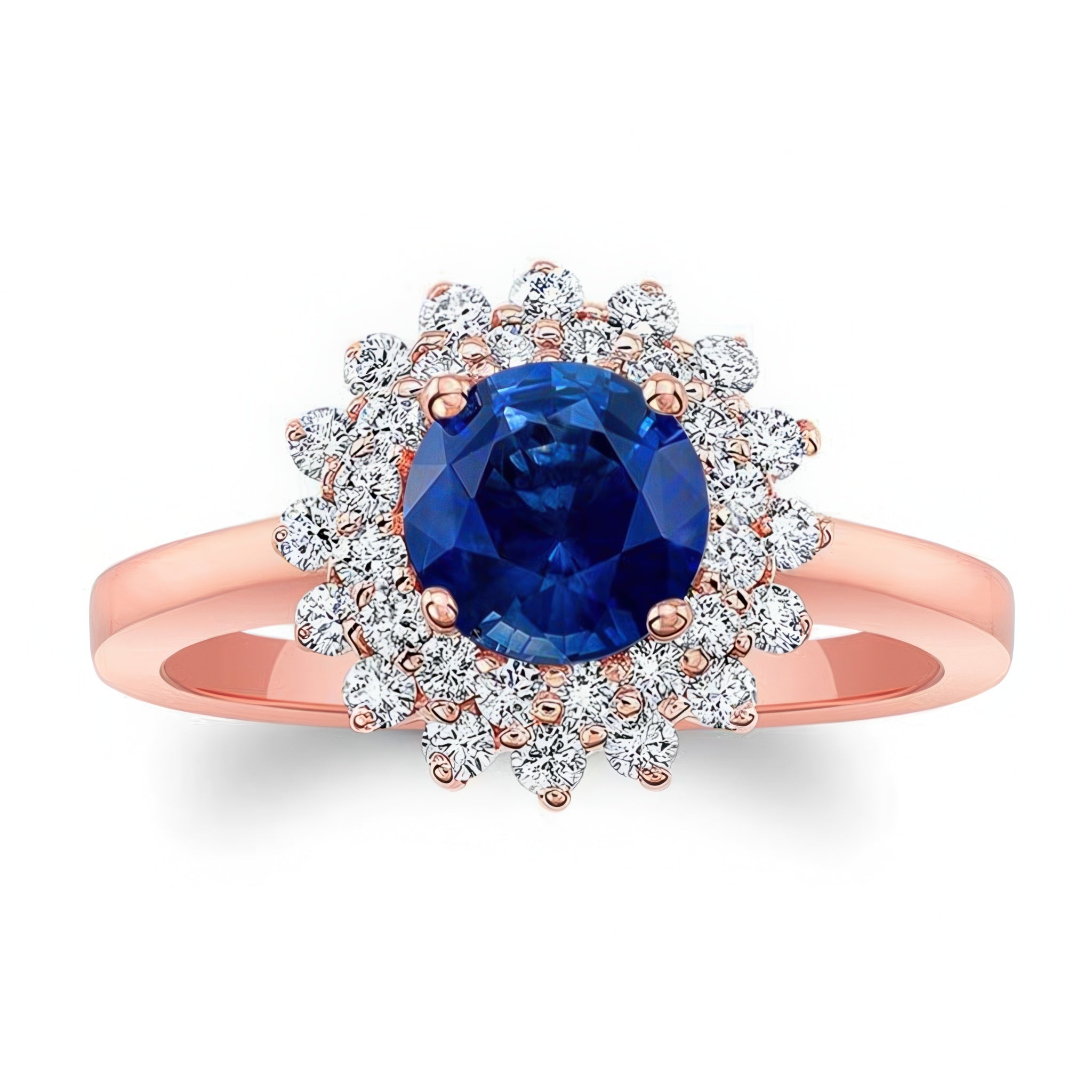 Starburst Blue Sapphire And Diamond Ring