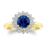 Starburst Blue Sapphire And Diamond Ring