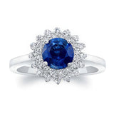 Starburst Blue Sapphire And Diamond Ring