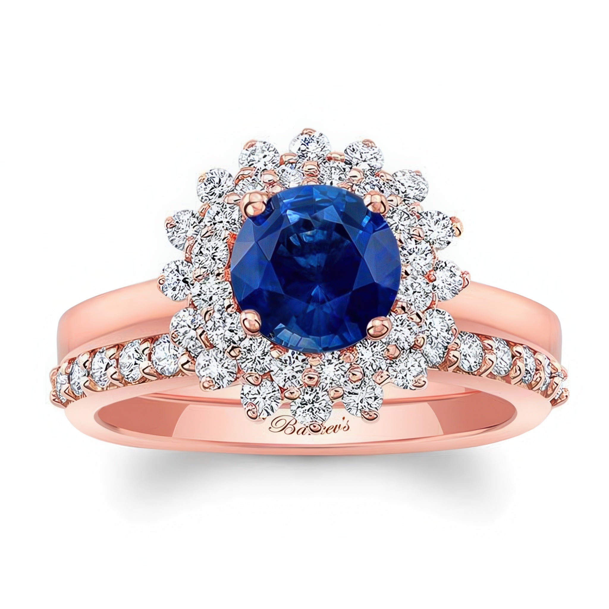 Starburst Blue Sapphire And Diamond Bridal Set