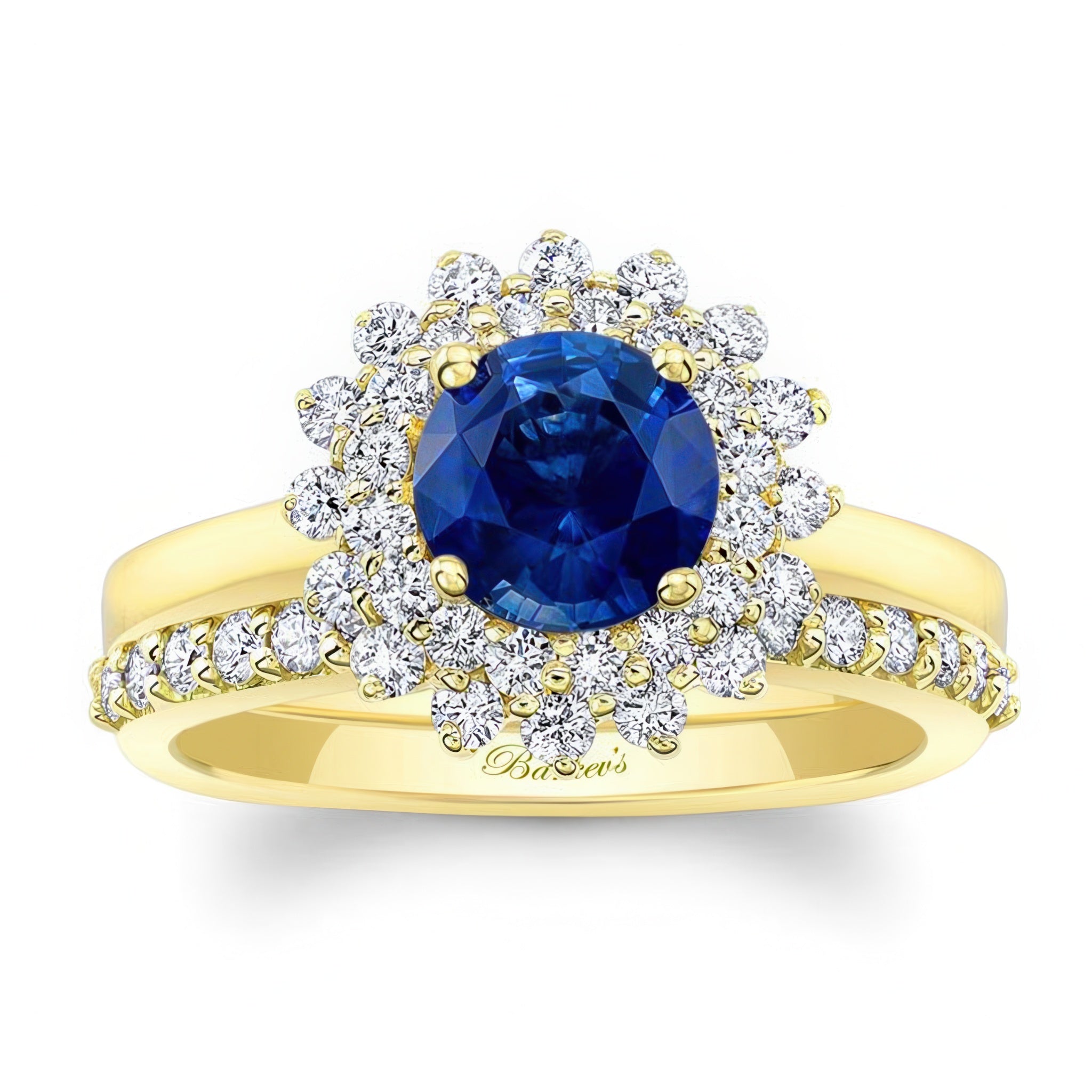 Starburst Blue Sapphire And Diamond Bridal Set