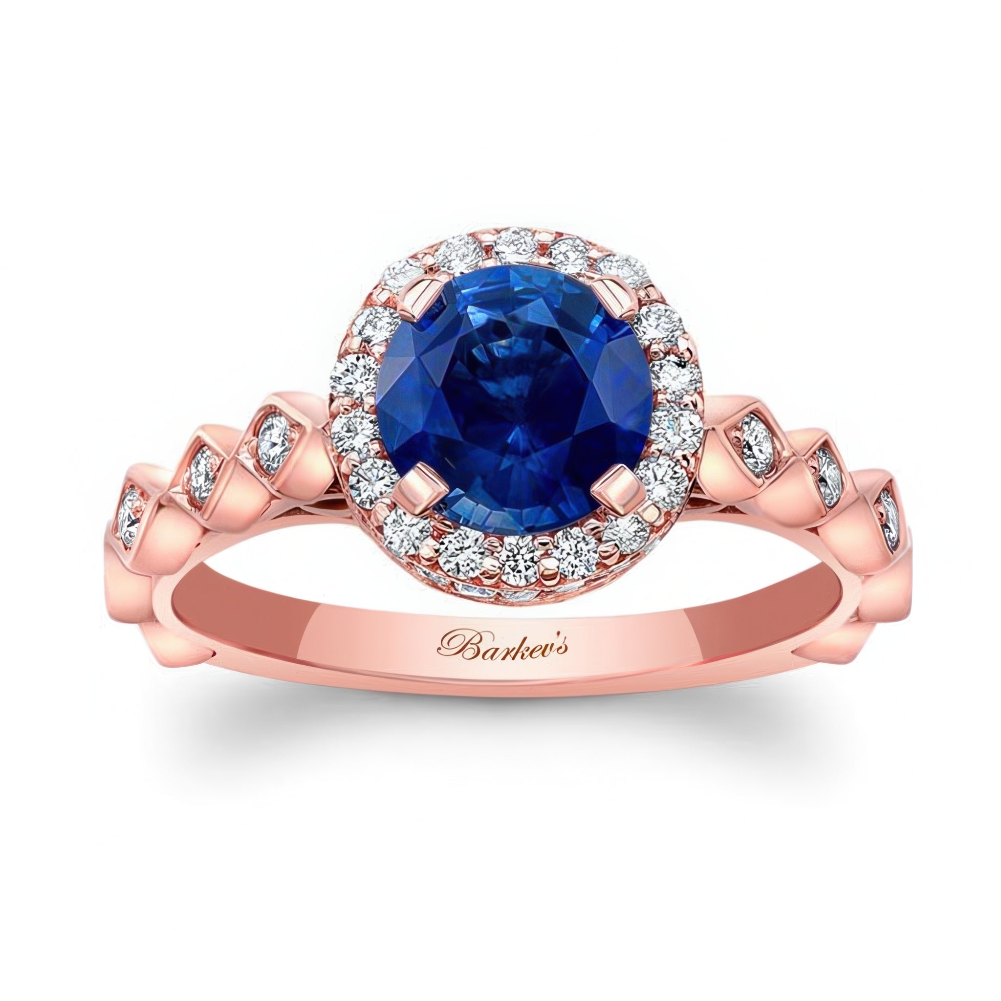 Vintage Halo Blue Sapphire And Diamond Ring