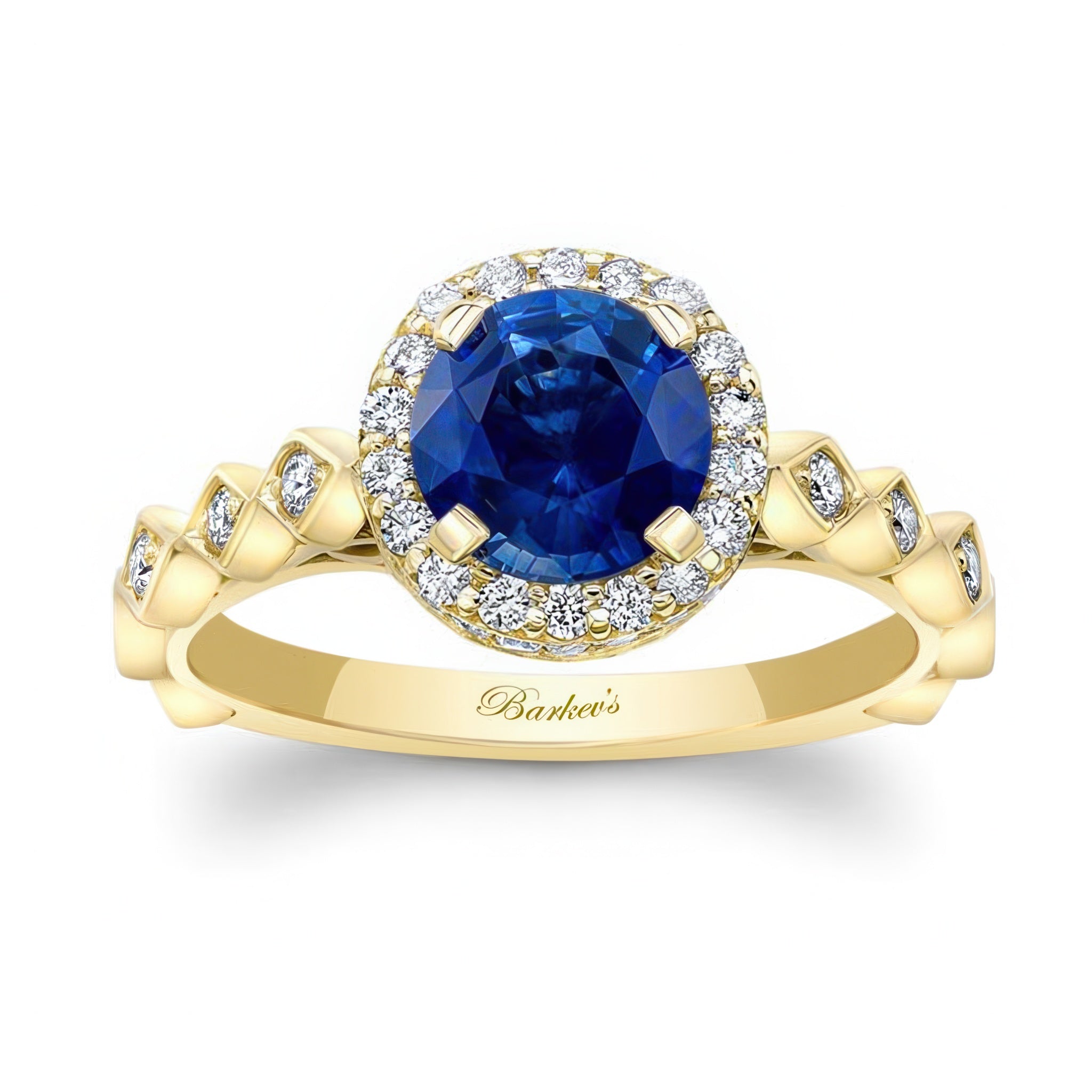Vintage Halo Blue Sapphire And Diamond Ring