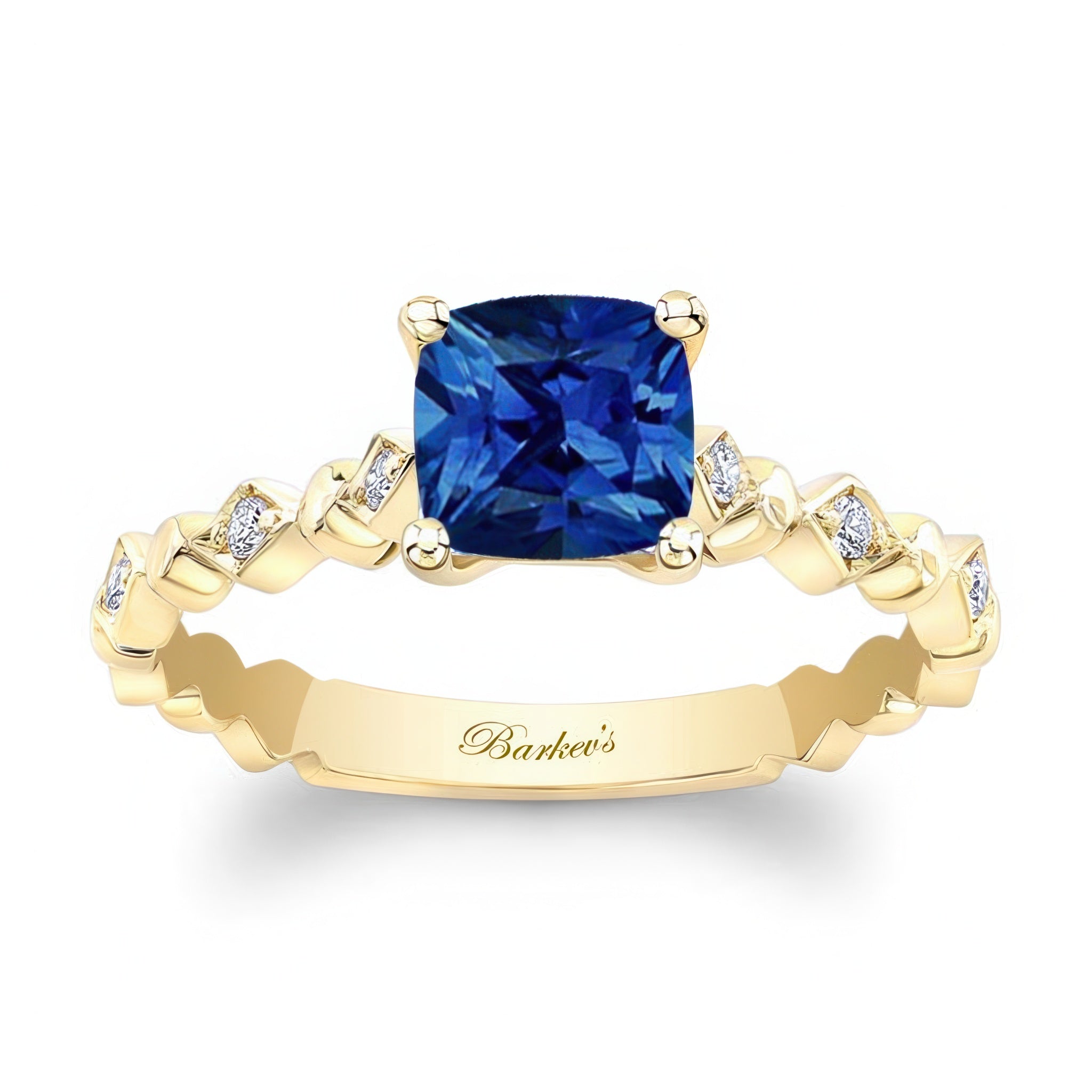 Art Deco Cushion Sapphire Ring