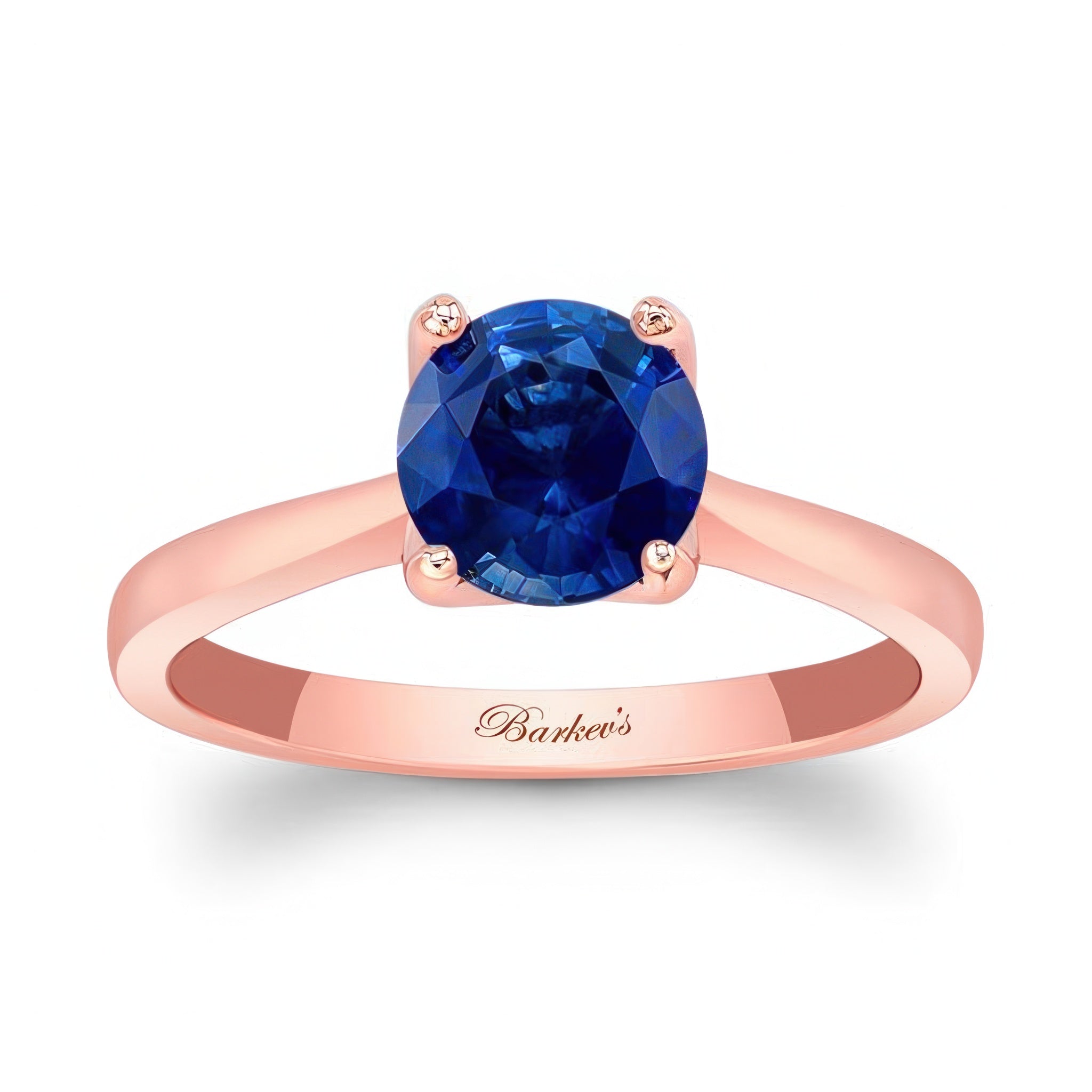Delicate Curved Lab Grown Blue Sapphire Solitaire Ring