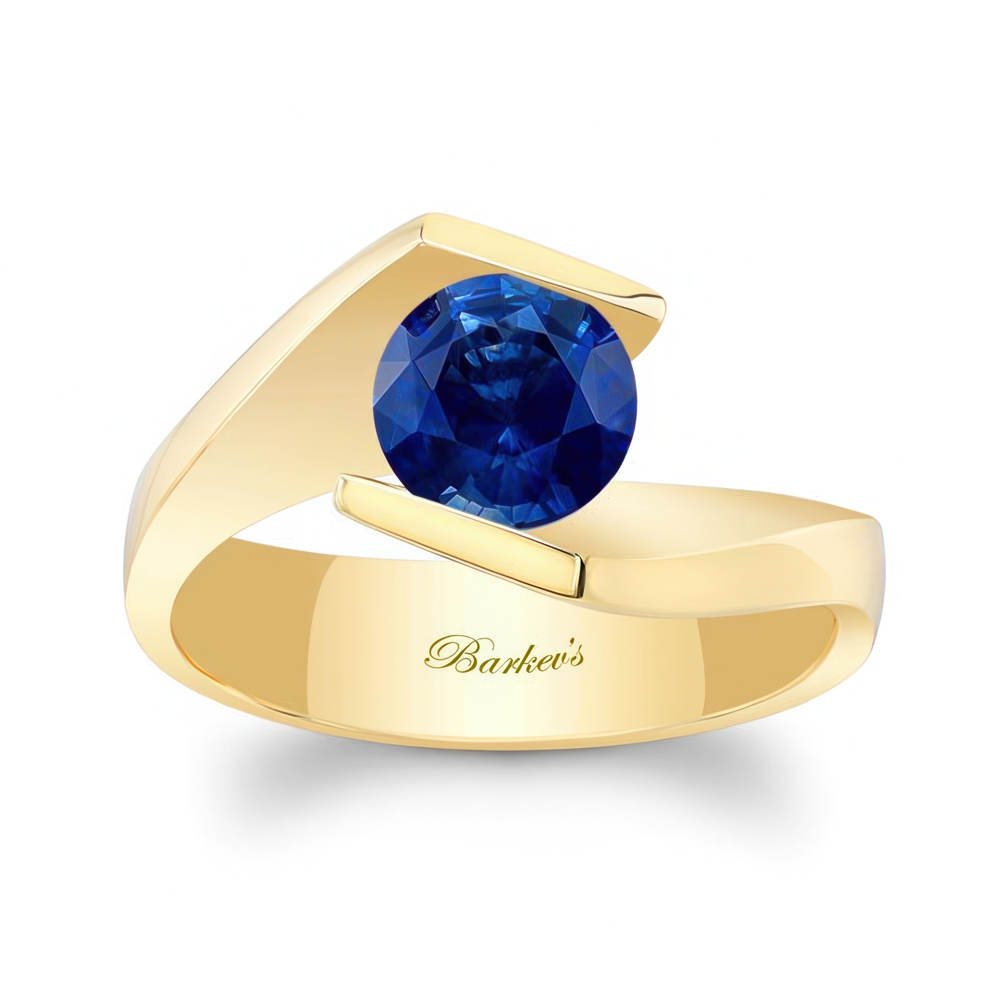 Tension Solitaire Blue Sapphire Ring