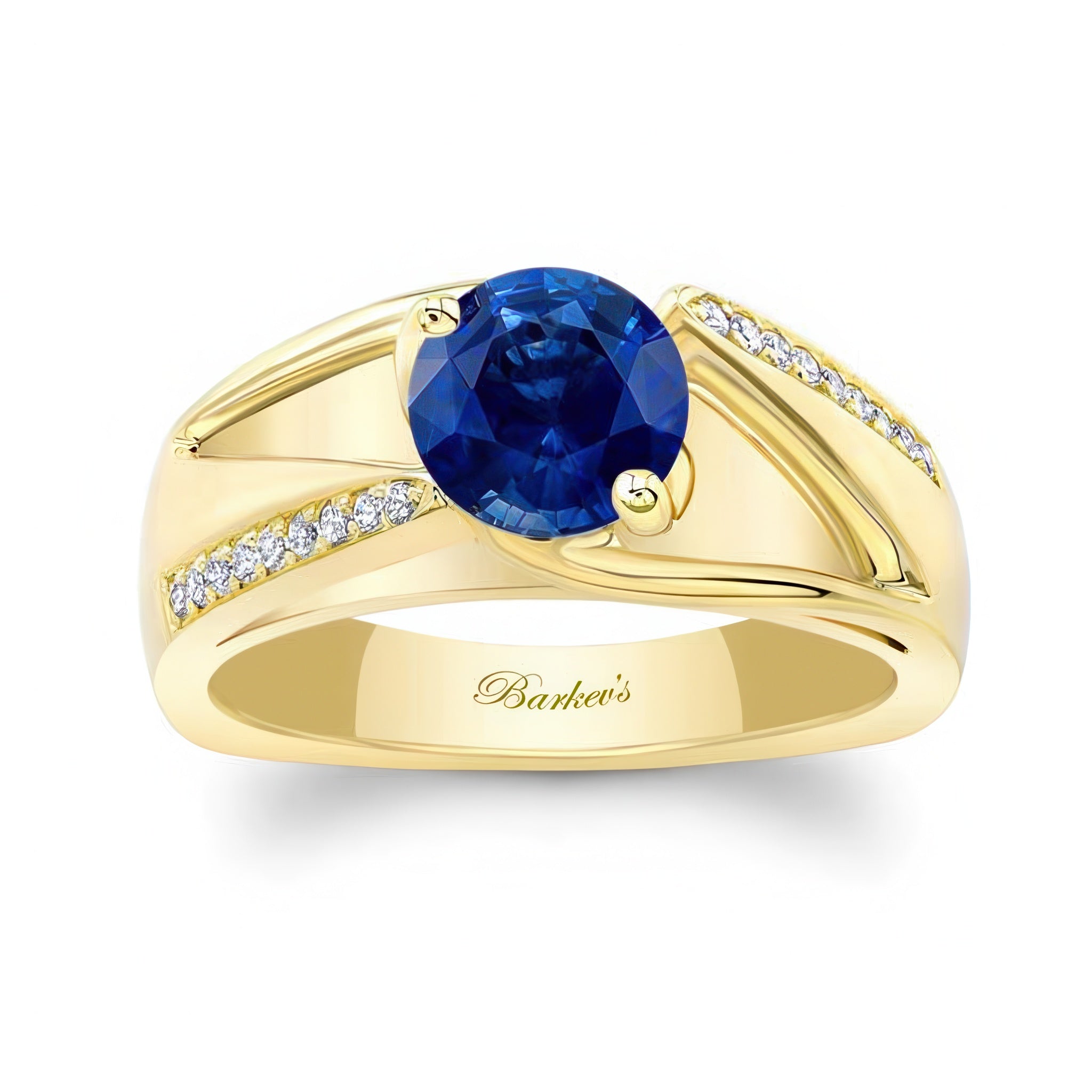 Pave Blue Sapphire And Diamond Ring