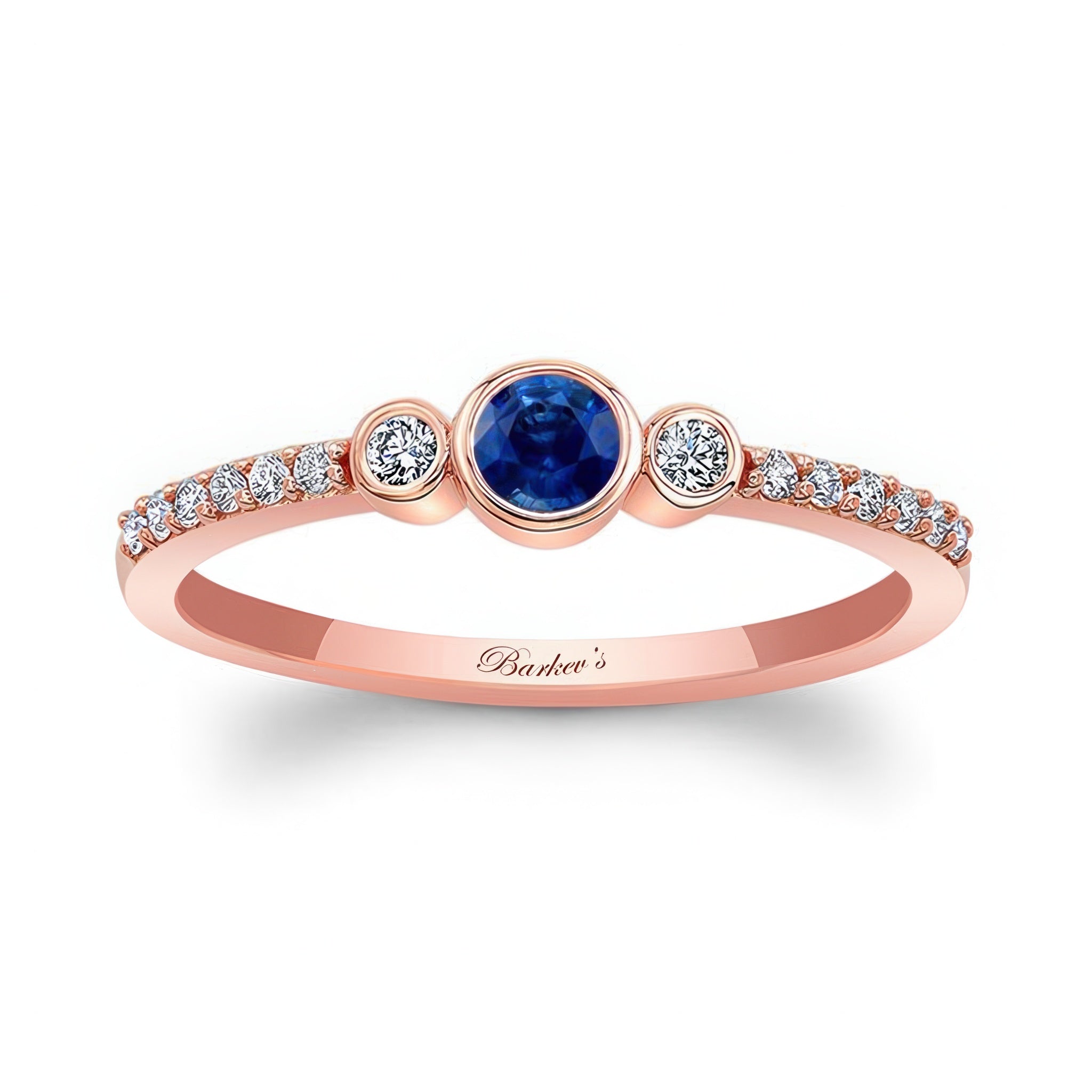 Mia Blue Sapphire Three Stone Diamond Promise Ring